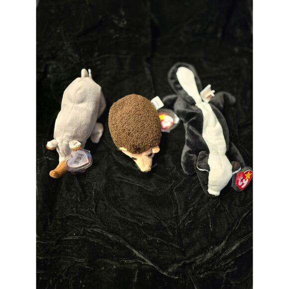 Ty beanie Baby Set of 3 Spike, Prickles, and Stinky EUC - Picture 1 of 14